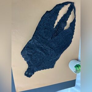 Free People Lace bodysuit Black NWOT